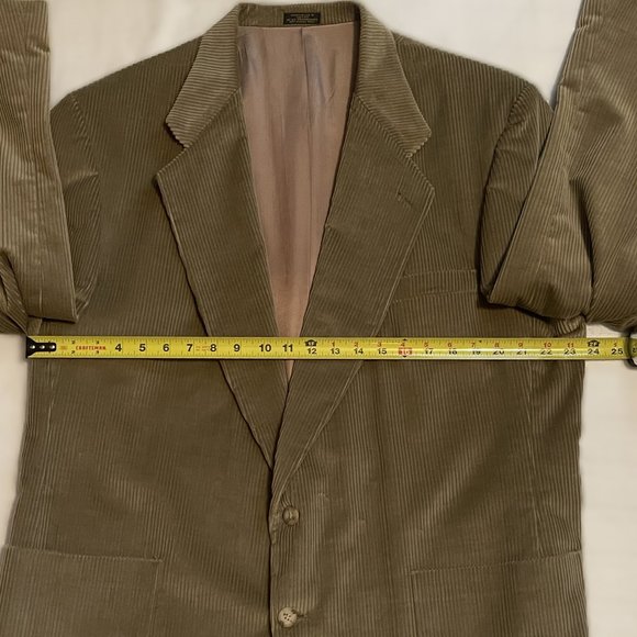 HOLBROOK Vintage MENS BLAZER 48L Corduroy 2 BUTTON SPORT COAT Lined BEIGE 0917AT - Picture 11 of 12
